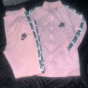 Nike Light Pink Tracksuit with Logo Stripes